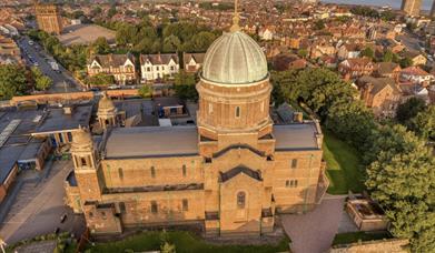 Aerial view of St Philomena's in New Brighton